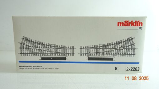 Märklin H0 2263 K Gleis elektrische Weiche rechts 1 Stück in OVP RR2691 – Bild 3