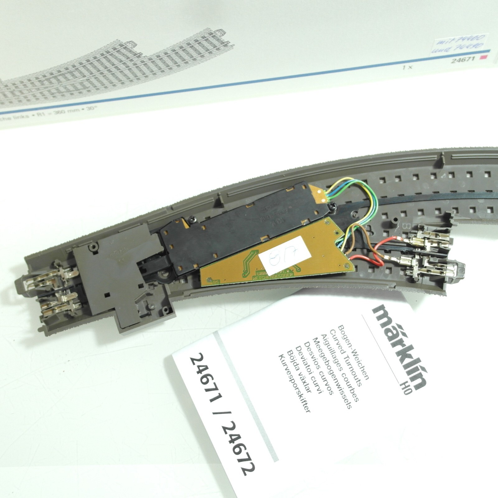 Märklin H0 24671 Bogenweichen links  360 mm + 74460 + 74490 RF9777 – Bild 3
