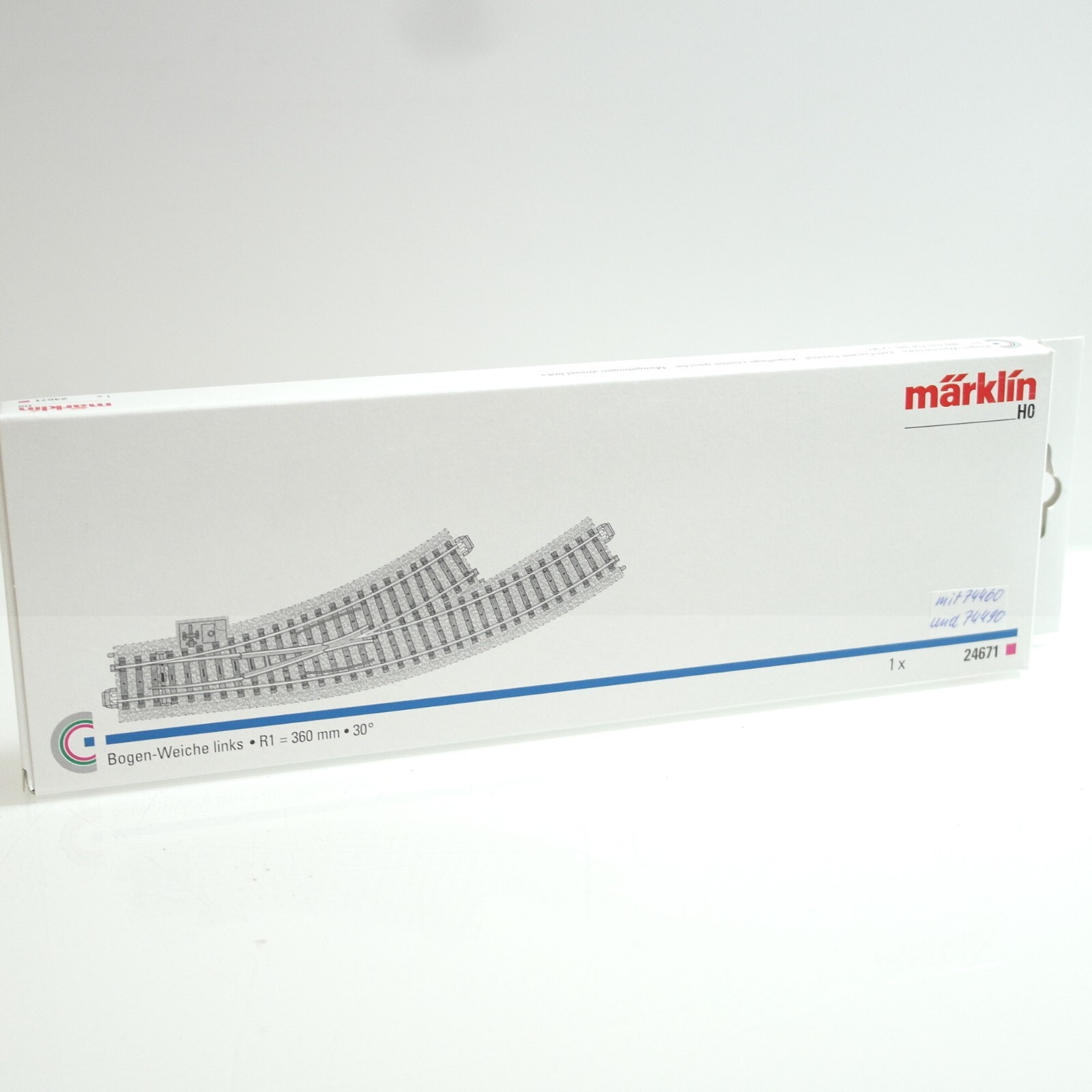 Märklin H0 24671 Bogenweichen links  360 mm + 74460 + 74490 RF9777 – Bild 4