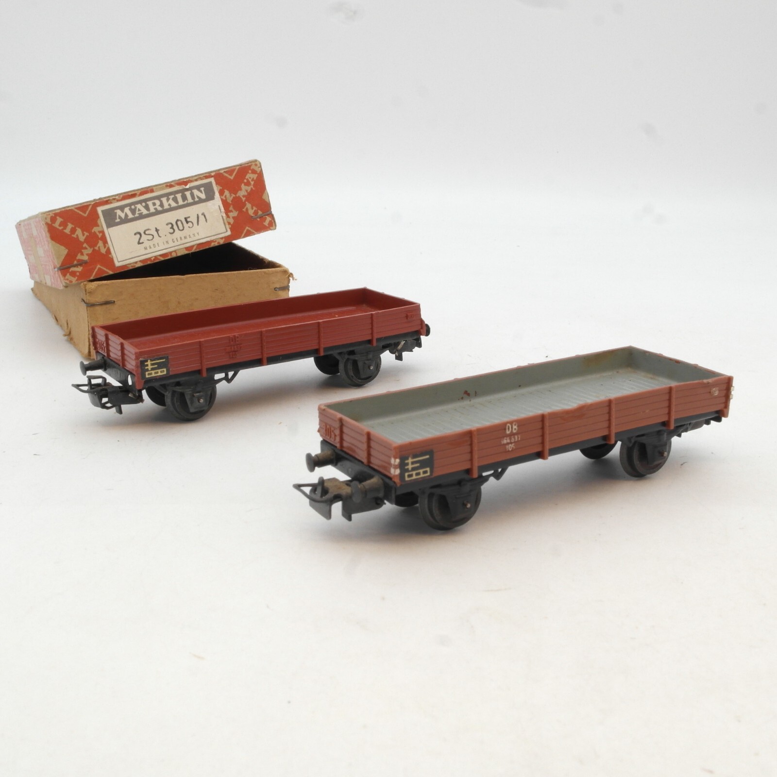Märklin H0 305 /1 Niederbordwagen 2 Stück der DB in OVP RG2117