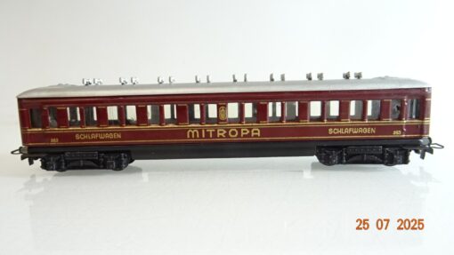 Märklin H0 353 Schlafwagen MITROPA mit Gussdrehgestelle Blech PR9260 o. – Bild 3