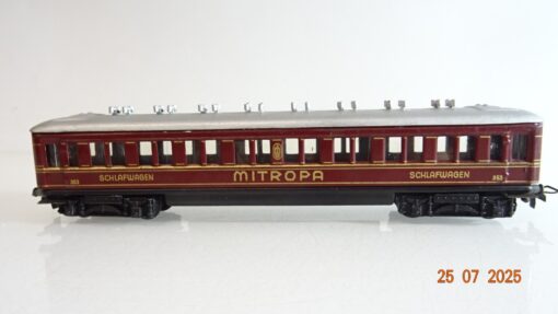 Märklin H0 353 Schlafwagen MITROPA mit Gussdrehgestelle Blech PR9260 o.
