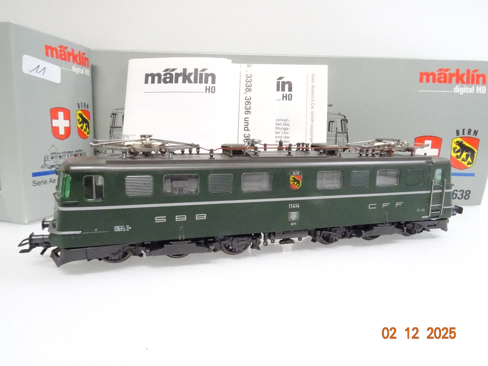 Märklin H0 3638 Schweiz E-Lok Ae 6/6 Bern der SBB Digital in OVP JL4831