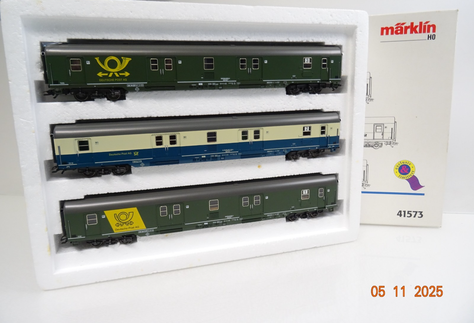 Märklin H0 41573 Bahnpostwagen-Set 3tlg. InterCity der DBP in OVP JL4126