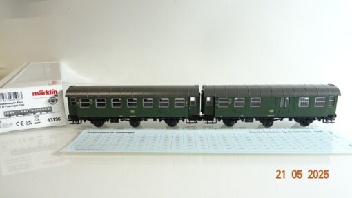 Märklin H0 43196 Umbauwagen 2.Kl./Gepabt Personenwagen-Paar der DB in OVP PR7870