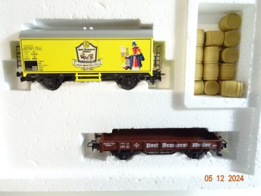 Märklin H0 44562.002 Kühlwagen u. Niederbordwagen Postbrauerei  in OVP PR4540 – Bild 3
