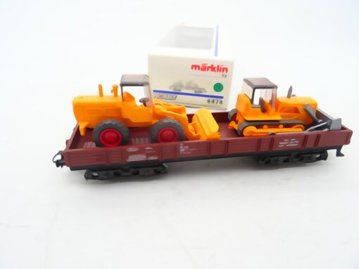 Märklin H0 4474 Niederbordwagen mit Baufahrzeugen in OVP RR2386 – Bild 3