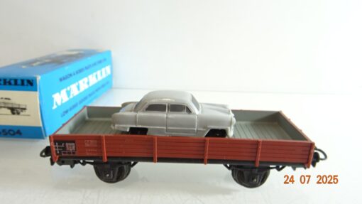 Märklin H0 4504 Niederbordwagen mit Ford M 12 der DB in OVP PR9202 – Bild 4