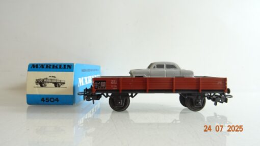 Märklin H0 4504 Niederbordwagen mit Ford M 12 der DB in OVP PR9202