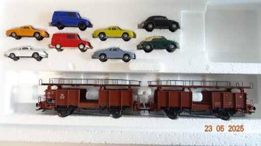 Märklin H0 46132 Doppel-Autotransporter mit 8 PKW´s der DB in OVP PR7996 – Bild 3