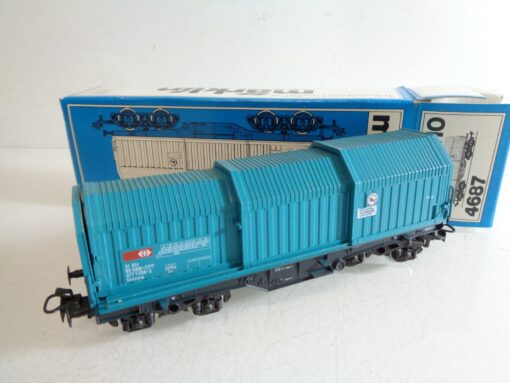 Märklin H0 4687 Drehgestellwagen mit Teleskophauben der SBB in OVP RR4100