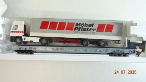 Märklin H0 47423 Niederflurwagen mit LKW Möbel Pfister der DB in OVP PR9197 – Bild 3
