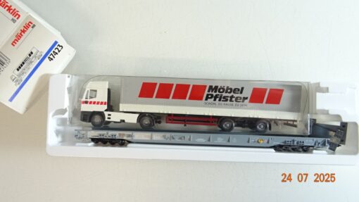 Märklin H0 47423 Niederflurwagen mit LKW Möbel Pfister der DB in OVP PR9197