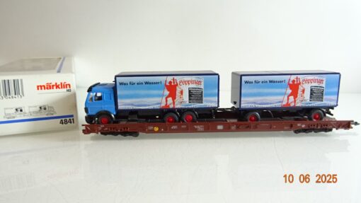 Märklin H0 4841 Niederflurwagen mit LKW u. Anhänger der DB in OVP PR8301
