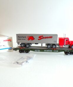 Märklin H0 4865 US Flachwagen SEABOARD 47149 mit LKW in OVP BH1460