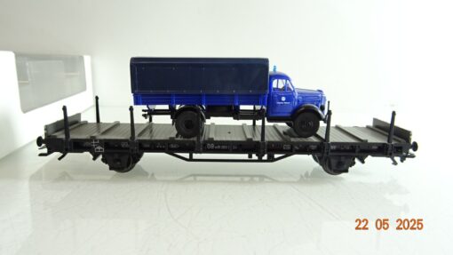 Märklin H0 48724-03 Flachwagen mit Ladung THW LKW der DB in OVP PR7929 – Bild 3