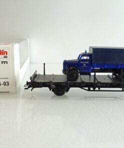 Märklin H0 48724-03 Flachwagen mit Ladung THW LKW der DB in OVP PR7929