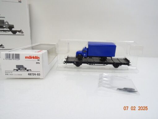 Märklin H0 48724 Flachwagen-Set Technisches Hilfswerk 3 tlg der DB in OVP PR5856 – Bild 4