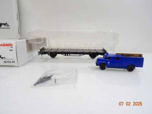 Märklin H0 48724 Flachwagen-Set Technisches Hilfswerk 3 tlg der DB in OVP PR5856 – Bild 5