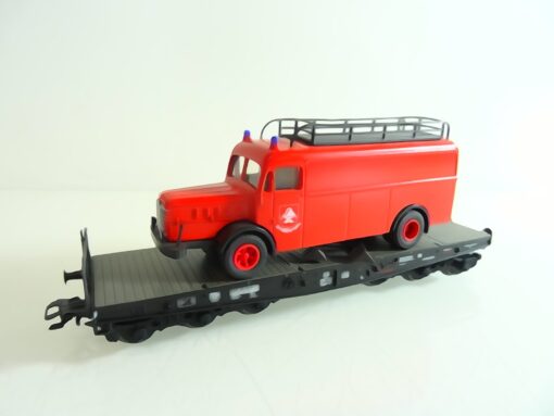 Märklin H0 48755 Schwerlast-Flachwagen Berufsfeuerwehr der DB RR2297 o.