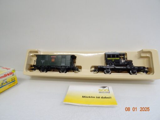 Märklin H0 63-01 Postwagen und Flachwagen mit LKW Württemberg in OVP PR5137