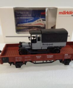 Märklin H0 Niederbordwagen mit LKW Oldtimer in OVP RR5599