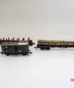 Märklin H0 Rungenwagen mit Ladung 2 Stk u Güterzug Begleitwagen der DB PR5787 o.