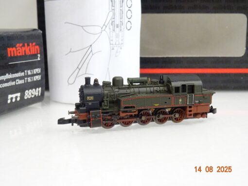 Märklin Mini-Club Z 88941 Dampflok T 16.1 der K.P.E.V. neuwertig in OVP JL2316