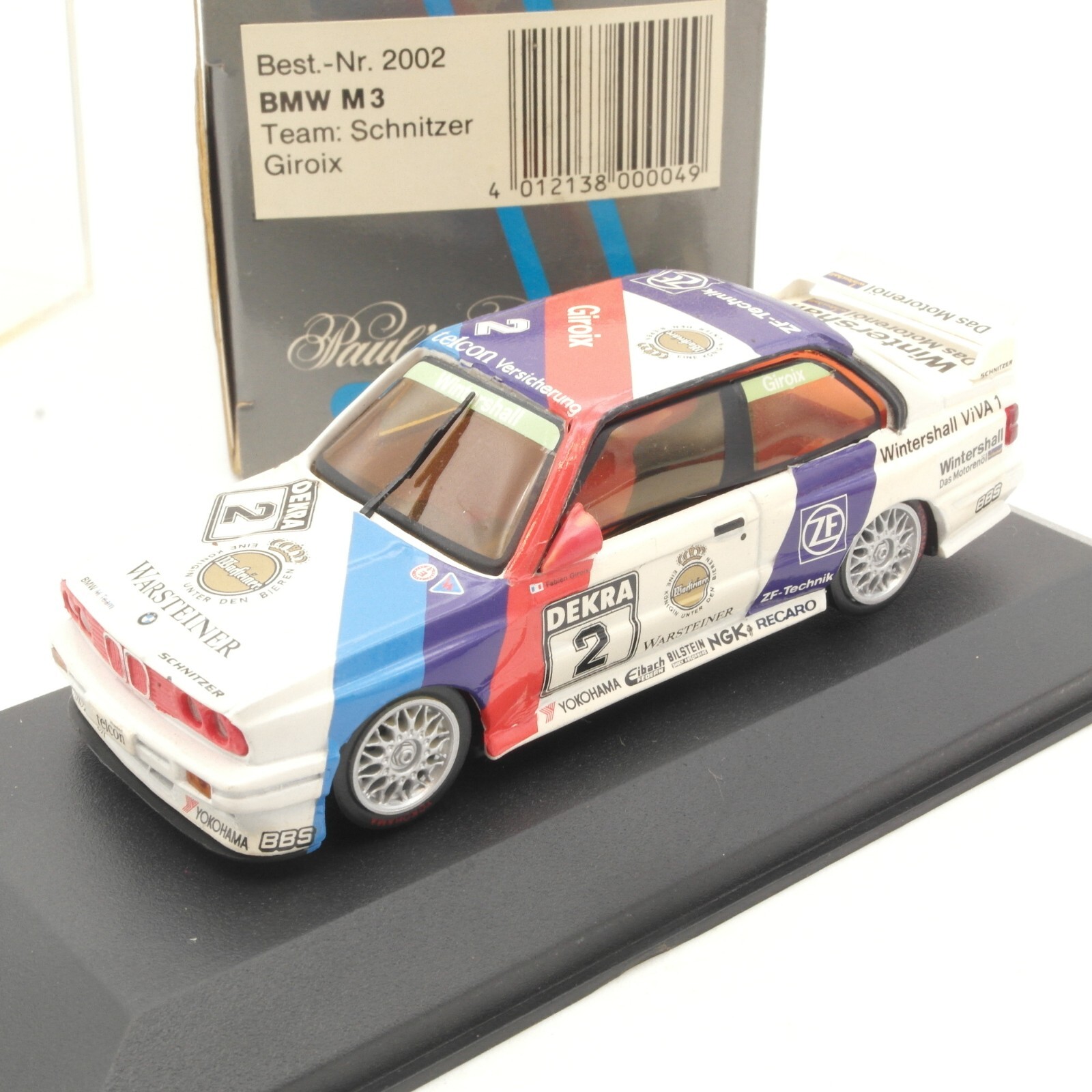 Minichamps 1:43 2002 BMW M 3 DTM Gioix #2 Schnitzer in OVP RA9624