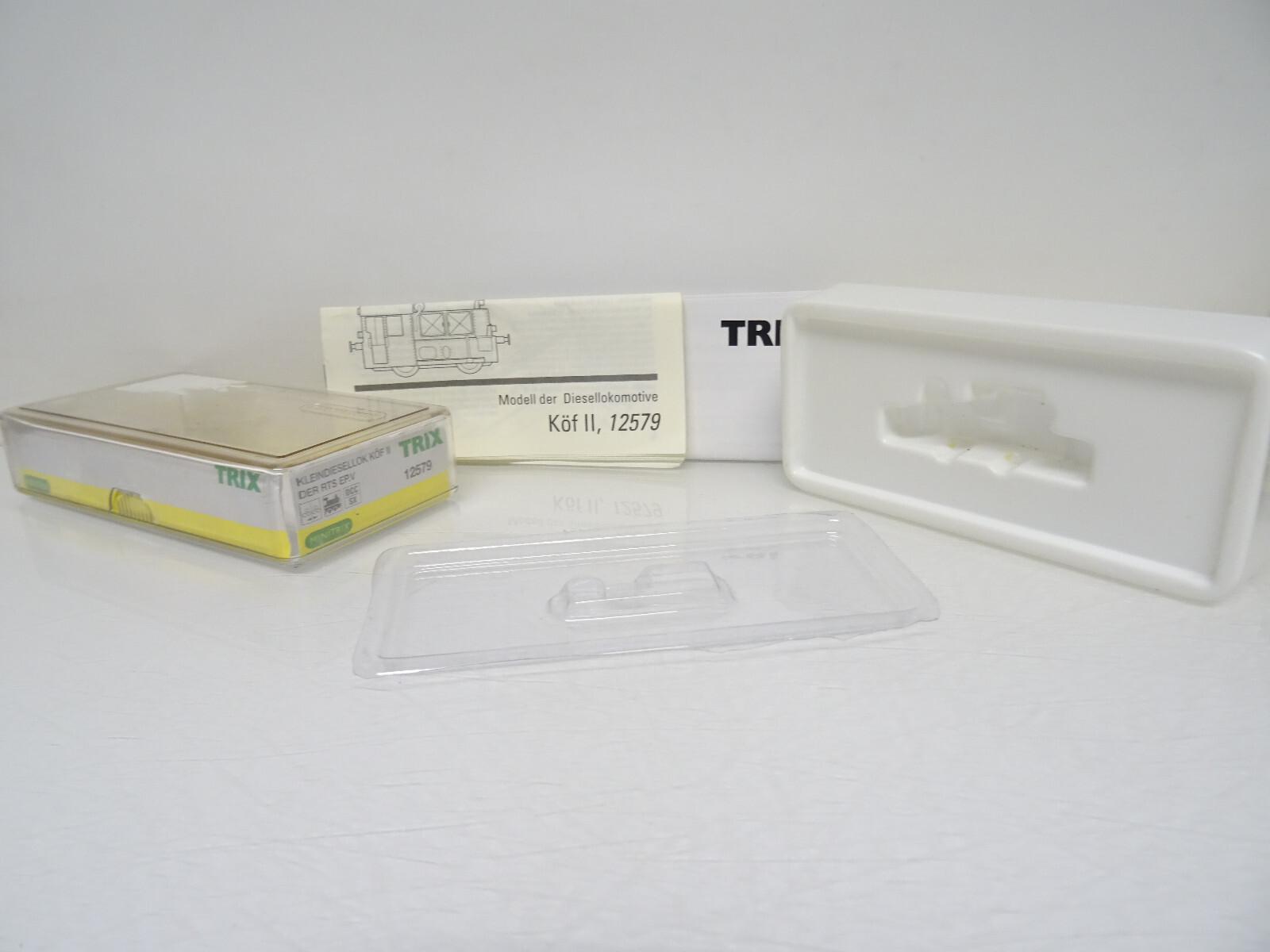 Minitrix N 12579 Originalverpackung mit Bedienungsanleitung für Köf RTS LE1555