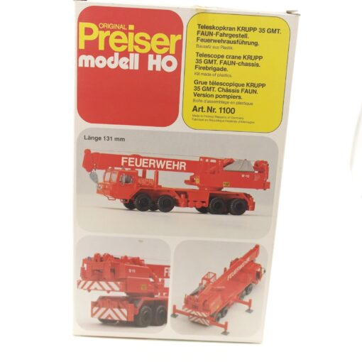 Preiser H0 Bausatz 1100 Teleskopkran KRUPP 35 GMT Feuerwehr in OVP RR1585 – Bild 3