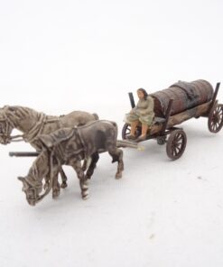 Preiser H0 Gespann mit Anhänger und Figur RR1947 o.