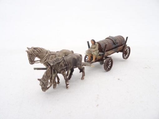 Preiser H0 Gespann mit Anhänger und Figur RR1947 o.