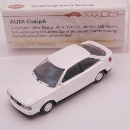 Rietze 1:87 Werbemodell Audi Coupé " Vorsprung durch Technik " in OVP EZ7343