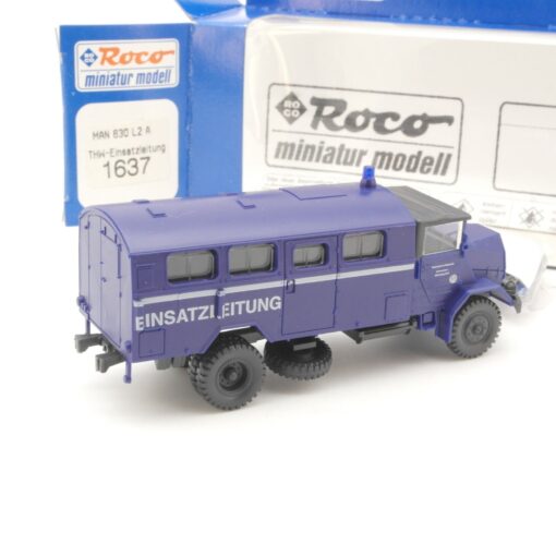 Roco 1:87 1637 MAN 630 L2 A THW Einsatzleitung in OVP QR8169 – Bild 3
