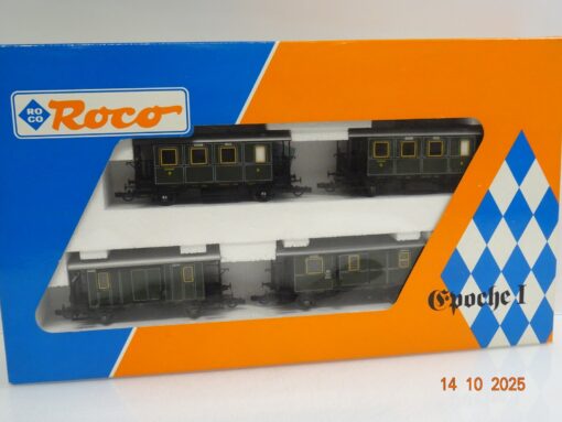 Roco H0 44014 Lokalbahnwagen-Set 4tlg. der K.Bay.Sts.B. in OVP JL3579