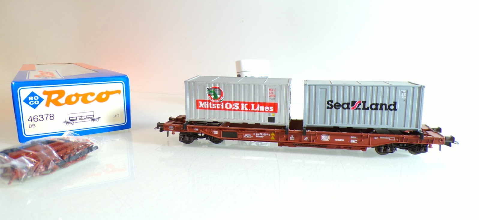 Roco H0 46378 Containertragwagen mit 2 Container der DB in OVP BH1278 – Bild 3