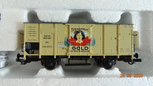Roco H0 47257 gedeckter Güterwagen Stollwerck Gold der DR in OVP PR8683 – Bild 3