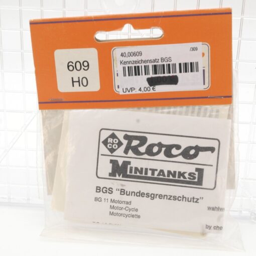 Roco Minitanks 1:87 609 Kennzeichensatz BGS neuwertig in OVP QR3845
