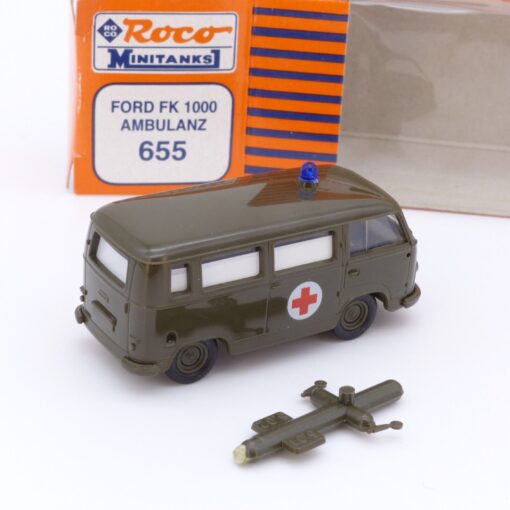 Roco Minitanks H0 1:87 Nr.: 655 Ford FK 1000 Ambulanz Bundeswehr, in OVP EX2156 – Bild 3