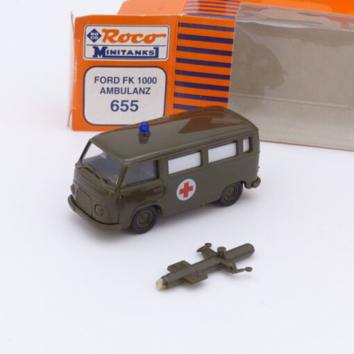 Roco Minitanks H0 1:87 Nr.: 655 Ford FK 1000 Ambulanz Bundeswehr, in OVP EX2156