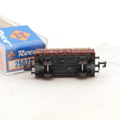 Roco N 25022 Mittelbordwagen mit Grubenholzladung in OVP RF5519 – Bild 3