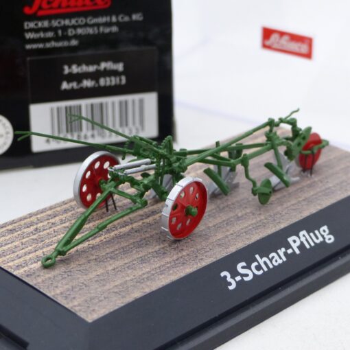 Schuco 1:43 03313 3-Schar-Pflug Anhänger in OVP EX6562