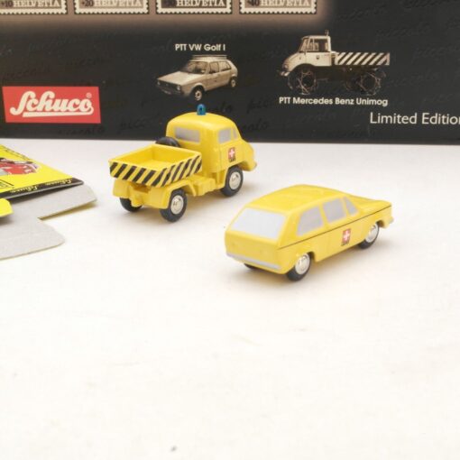 Schuco 1:90 50171049 VW Golf I + Mercedes Unimog PTT Limitiert in OVP RG7672 – Bild 3