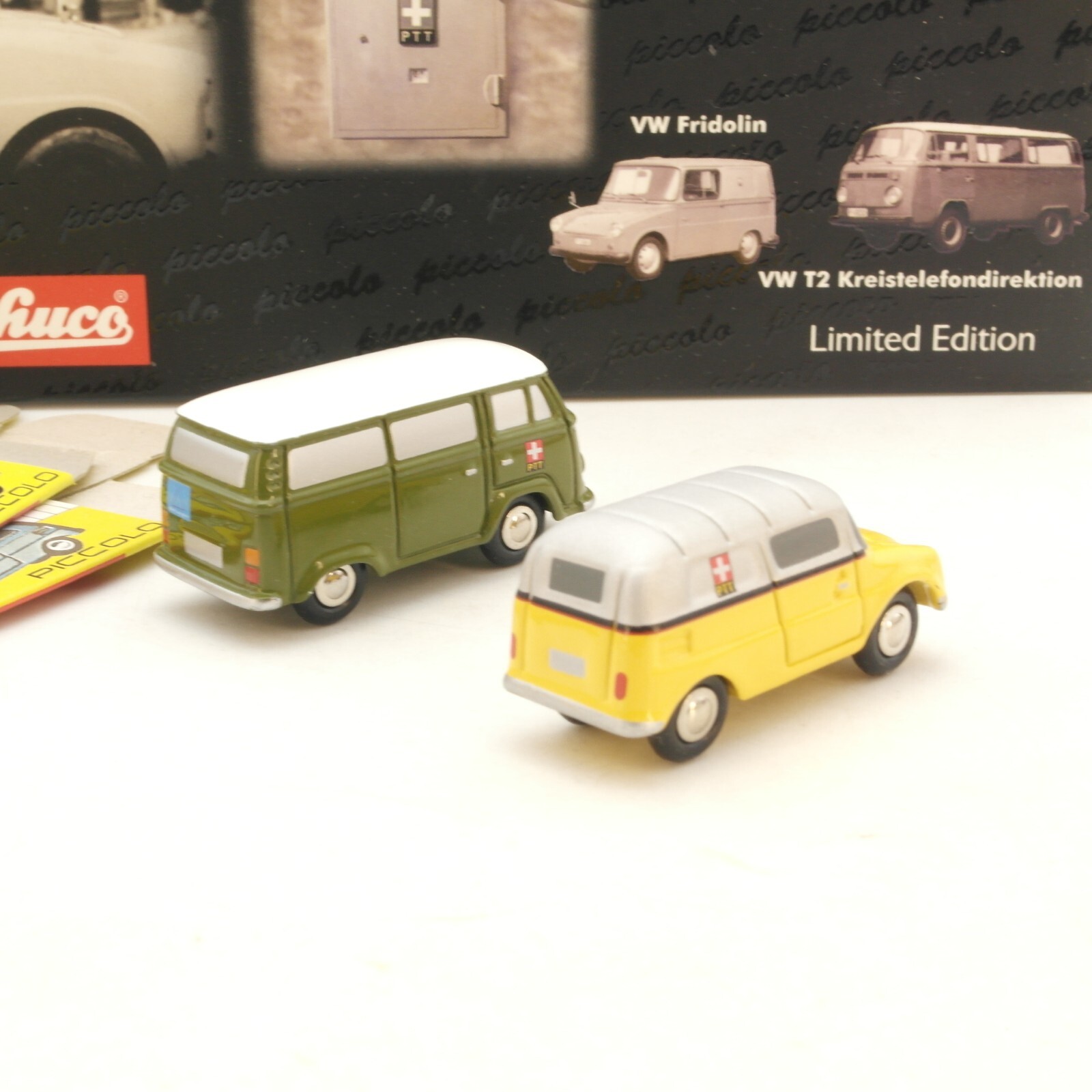 Schuco 1:90 50171053 Set VW Fridolin + VW T2 Bus PTT Limitiert in OVP RG7667 – Bild 3