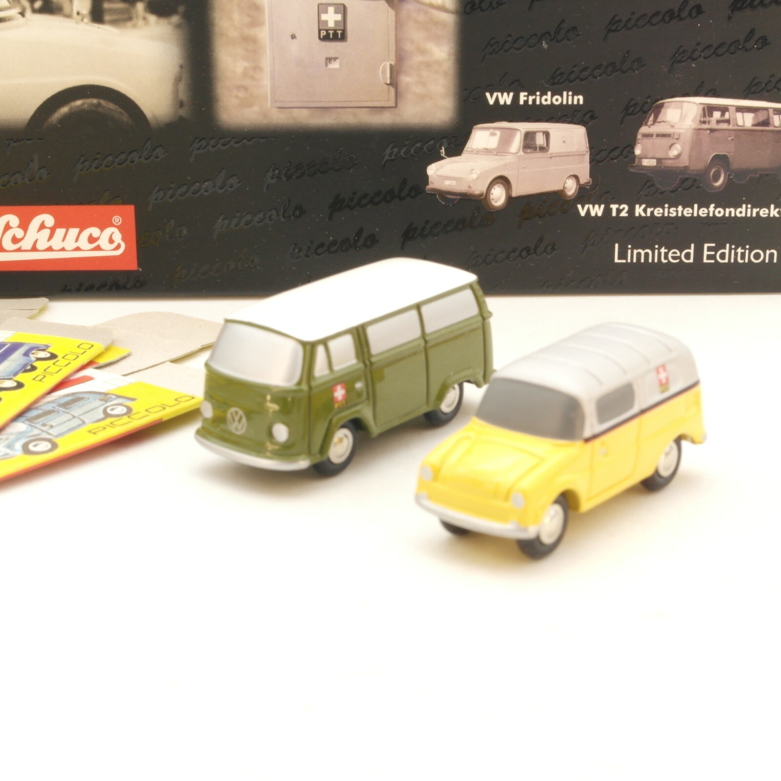 Schuco 1:90 50171053 Set VW Fridolin + VW T2 Bus PTT Limitiert in OVP RG7667