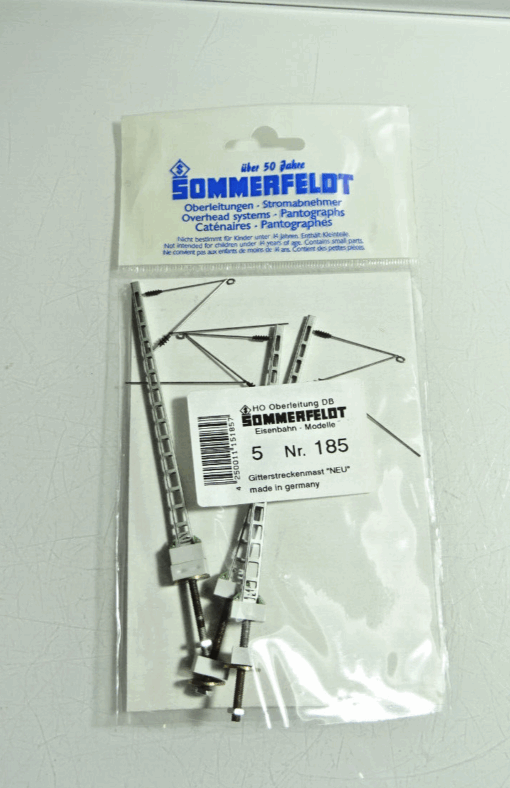 Sommerfeldt H0 185 Abspannmasten 3Stück siehe Foto in OVP CK186 – Bild 3