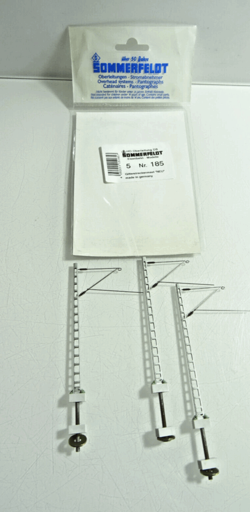 Sommerfeldt H0 185 Abspannmasten 3Stück siehe Foto in OVP CK186