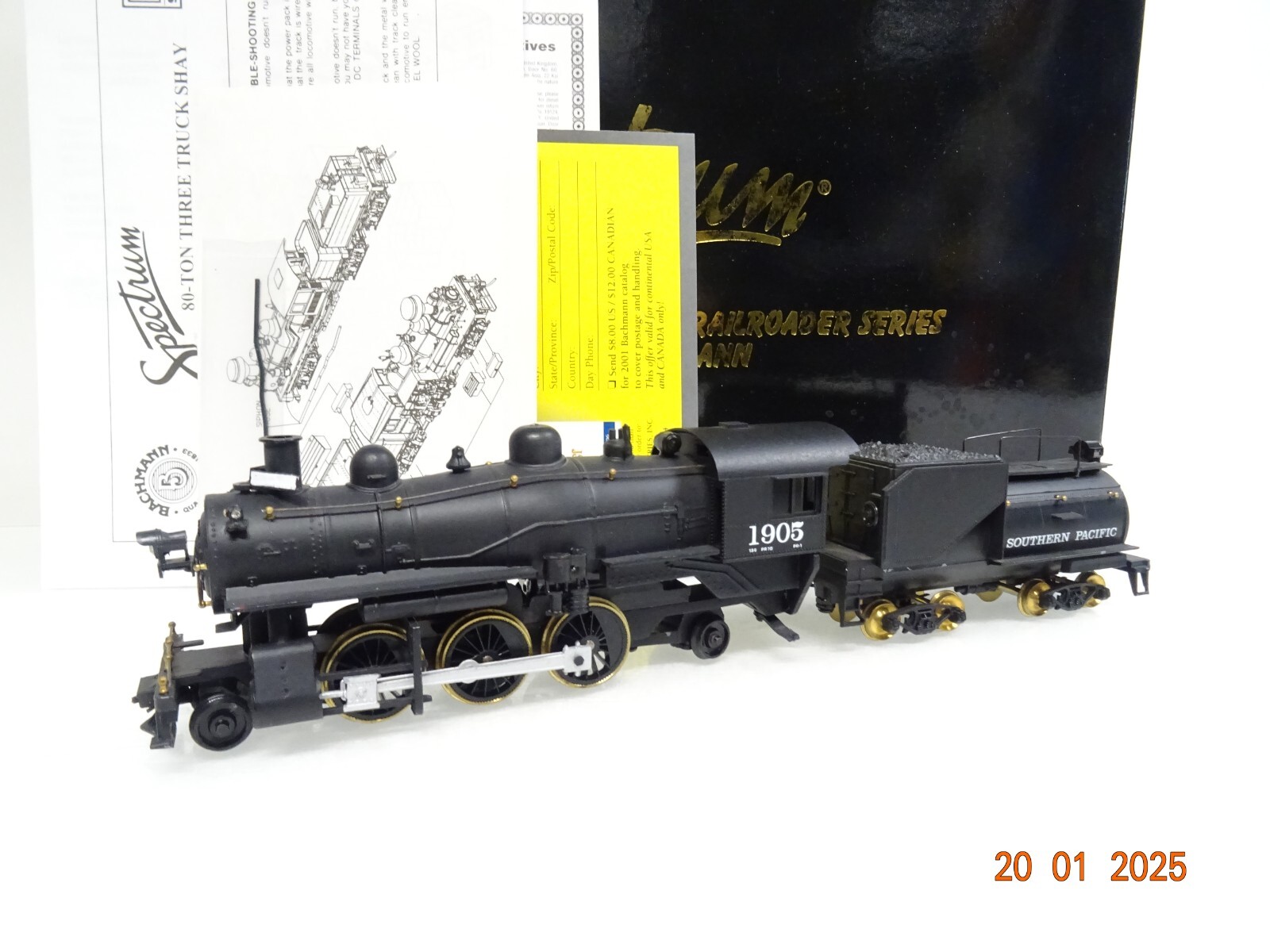 Spectrum Bachmann H0 81905 US Dampflok 80-Ton Three Truck Shay in OVP LE8433
