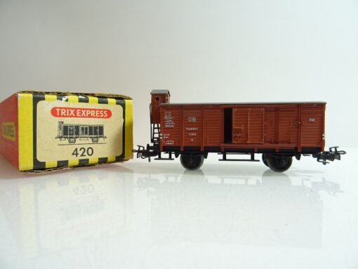 Trix H0 420 AC gedeckter Güterwagen mit Bremserhaus der DB in OVP PR838 – Bild 3